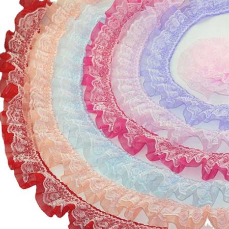 5cm Double Layer Pleated Lace Clothing Accessories Lace Lotus Leaf Skirt Hem Decoration Lace
