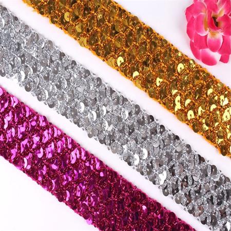 Wholesale Spot Sequins Lace Chinese Style Clothing Accessories No Stretch Golden Lace Dance Sequins Lace